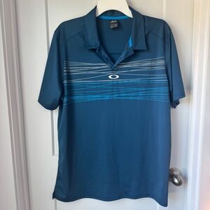 Oakley Men’s Golf Performance Blue Polo Shirt Size Large, Excellent Condition